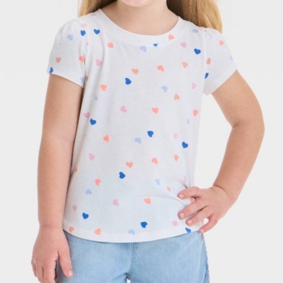 Cat & Jack Other - Cat & Jack Kids Heart Print White T-Shirt Size 4T